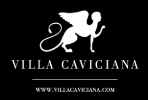 Logo der Villa Cavigiana auf schwarzem Hintergrund.