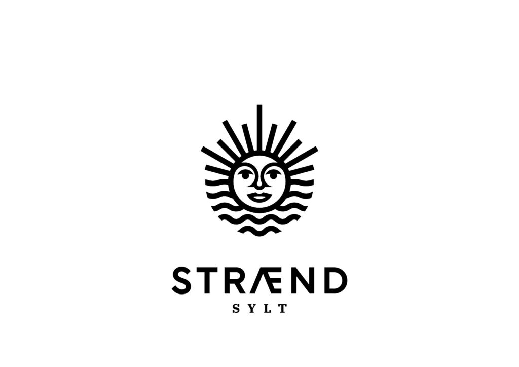 Ein schwarz-weißes Logo für Straend Sylt.